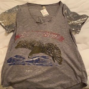 Free People Sequin shirt NWT